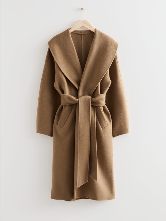 & Other Stories Jackets & Blazers - & OTHER STORIES OVERSIZED SHAWL-COLLAR WOOL COAT